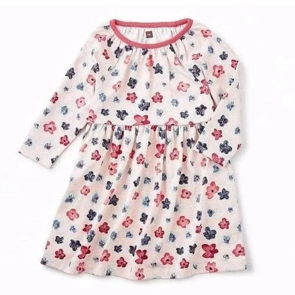 Tea Amai Swingy Babydoll Dress Floral Cotton Pink